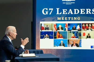 Tổng thống Mỹ Joe Biden họp với các nhà lãnh đạo G7.