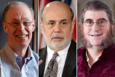 Những người đoạt giải Nobel Kinh tế 2022, từ trái qua phải: Douglas Diamond, Ben Bernanke và Philip H. Dybvig.