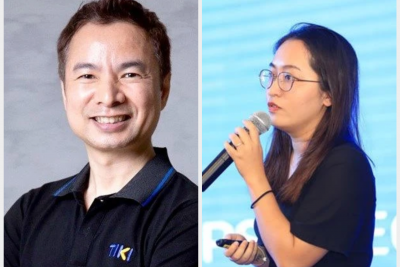 Richard Triều Phạm (trái) và Vũ Thị Nhật Linh.